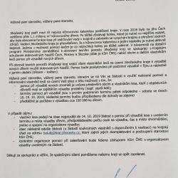Hejtmanka Stráská se obrátila na jihočeské starosty - originál dopisu.