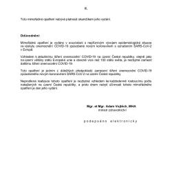 Mimořádné opatření nařízení karantény pro osoby blízké 2