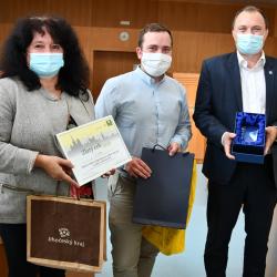 Krajské kolo Jihočeského kraje Zlatý erb 2020. Kategorie elektronické služby: první místo: Dačice