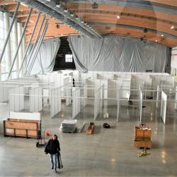 Stavba OČKOvacího centra v Českých Budějovicích. Foto ze dne 13. 1. 2021.