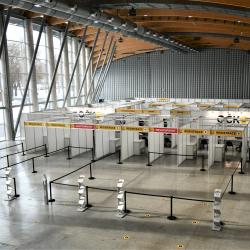 Jihočeské OČKO - očkovací centrum v pavilonu T1 na českobudějovickém výstavišti.