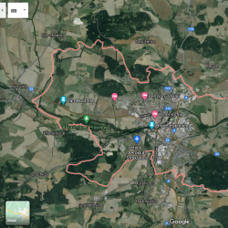 Strakonice - aplikace Google Maps.