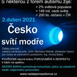 Česko svítí modře.