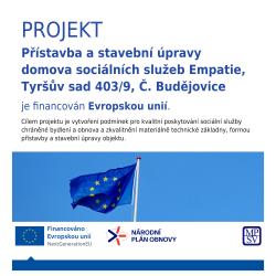 Projekt byl financován z prostředků Evropské unie prostřednictvím Národního plánu obnovy a spolufinancován Jihočeským krajem. Celkové náklady dosáhly více než 30,8 milionu korun. 