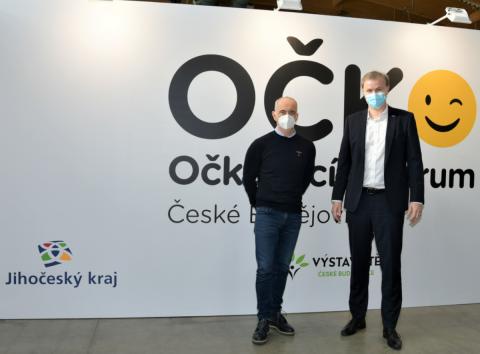 Hejtman Jihočeského kraje Martin Kuba a ředitel Nemocnice České Budějovice a.s. Michal Šnorek.
