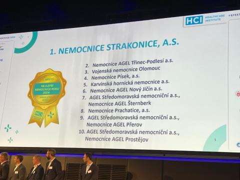 Nemocnice Strakonice, a.s. je Nejlepší nemocnicí roku 2024.
