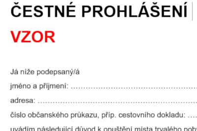 čestné prohlášení